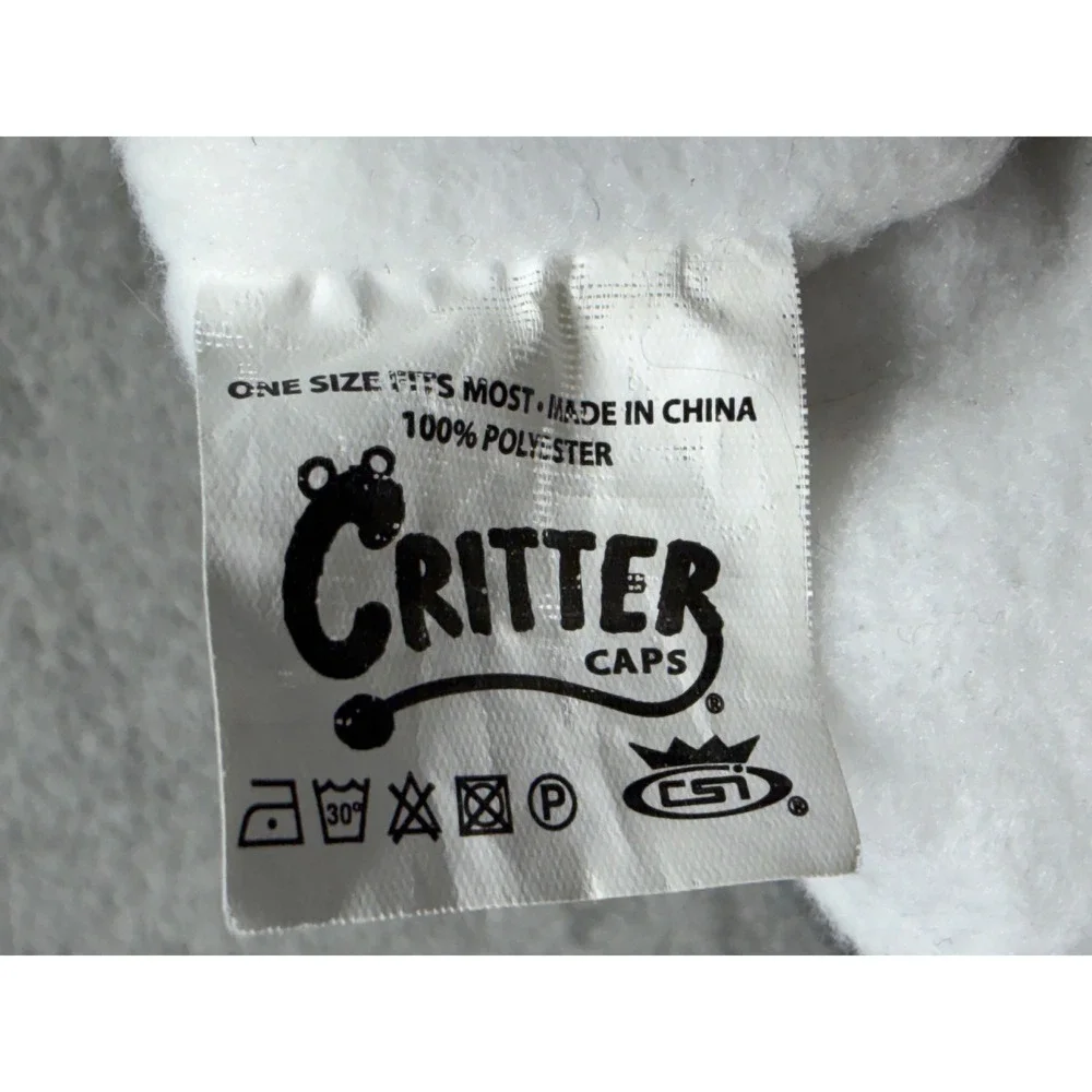 Critter Caps Kids Shark Trapper Hat Grey Plush Faux Fur Earflap Beanie One Size
